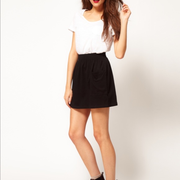 American Apparel Jersey Pocket Skirt in Black - Picture 2 of 4